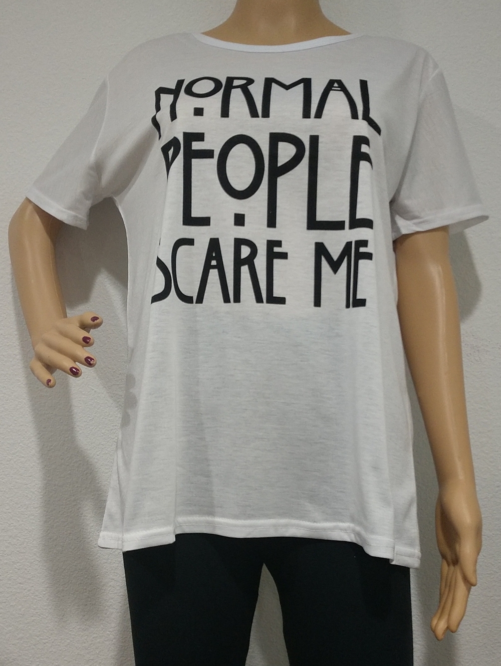White Graphic Tee "Normal People Scare Me"